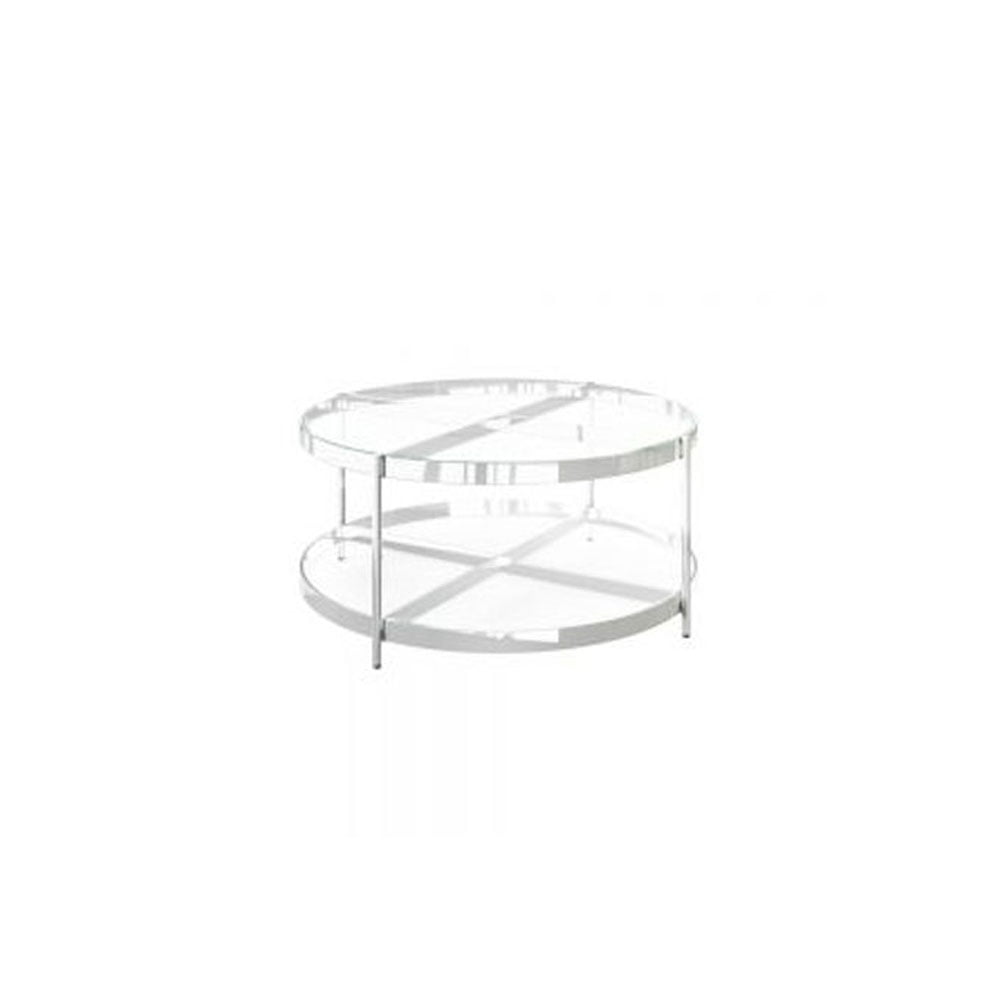 Adele Clear Glass Round Coffee Table Nicholas John Interiors