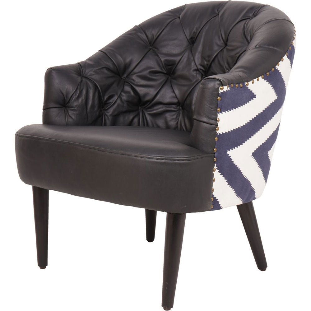 Adria Occasional Chair with Leather Front and Fabric Back Nicholas John Interiors