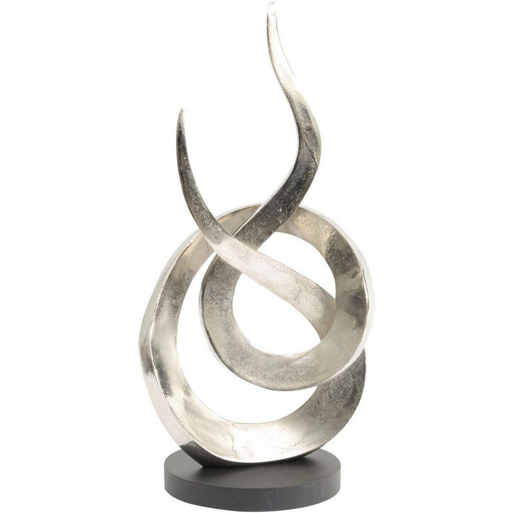 Alvo Entwined Flame Silver Aluminium Sculpture Large Nicholas John Interiors