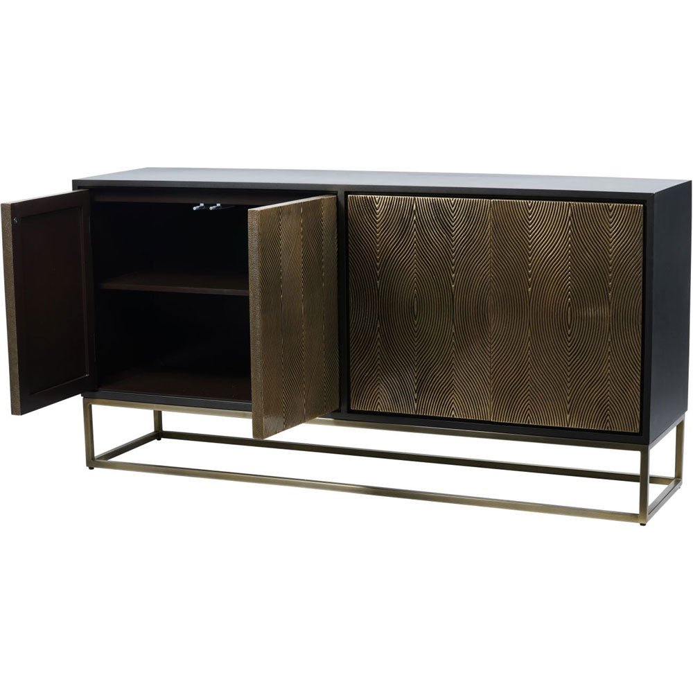 Amabel Embossed 4 Door Credenza Nicholas John Interiors