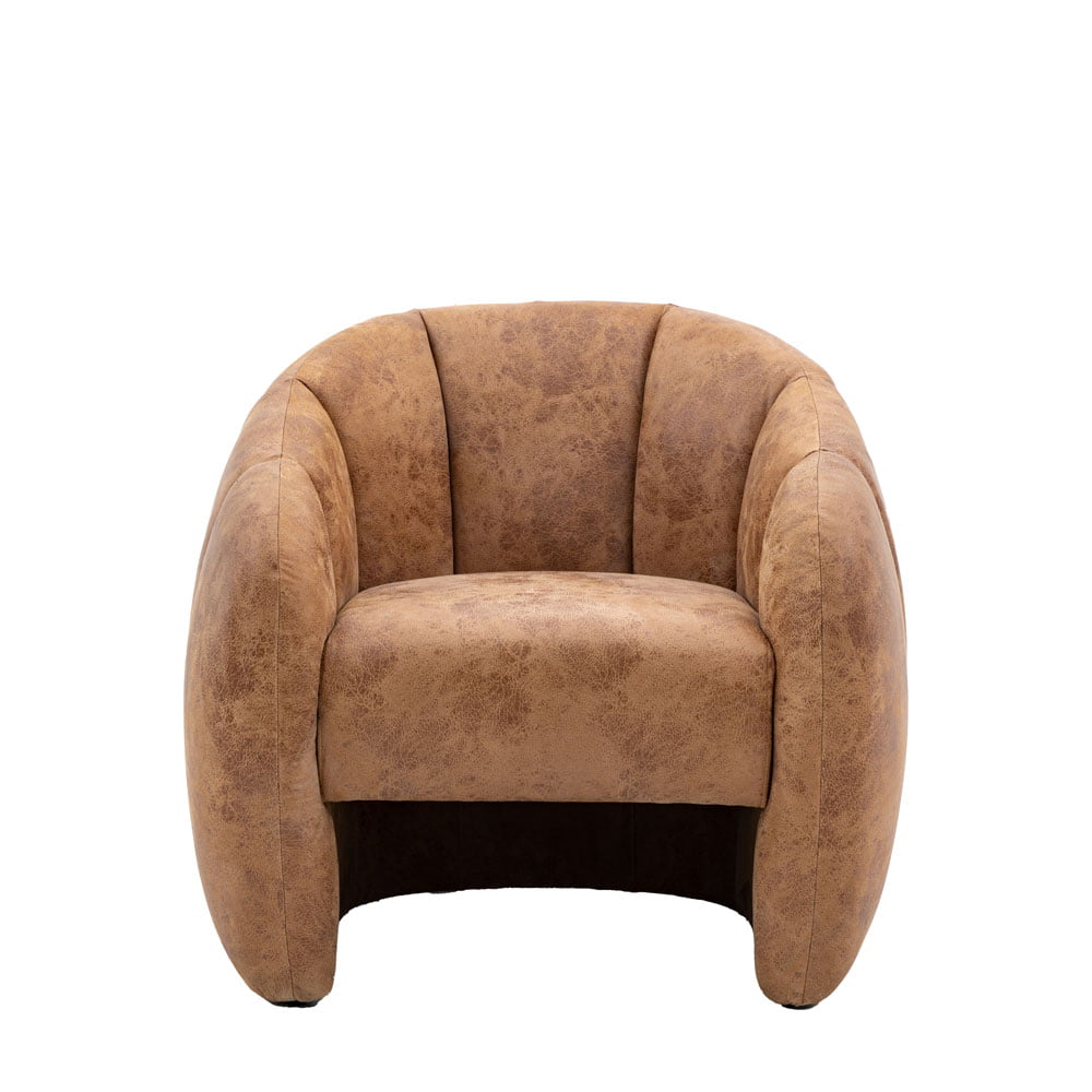 Amabella Tub Chair in Antique Tan Leather Nicholas John Interiors