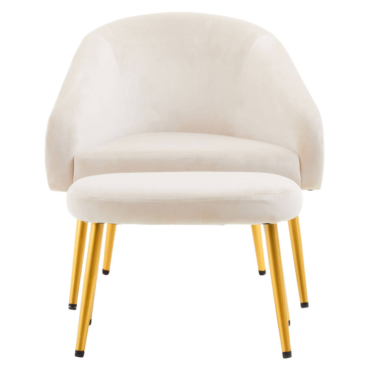 Amina Beige Chair and Footstool Nicholas John Interiors