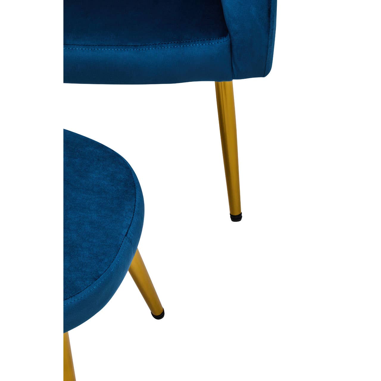 Amina Midnight Blue Chair and Footstool Nicholas John Interiors