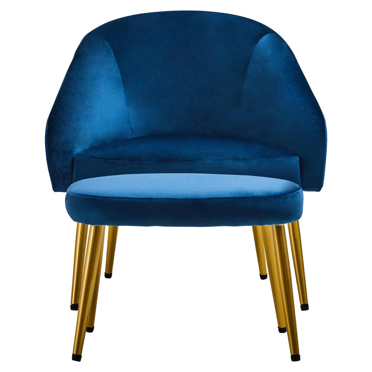 Amina Midnight Blue Chair and Footstool Nicholas John Interiors