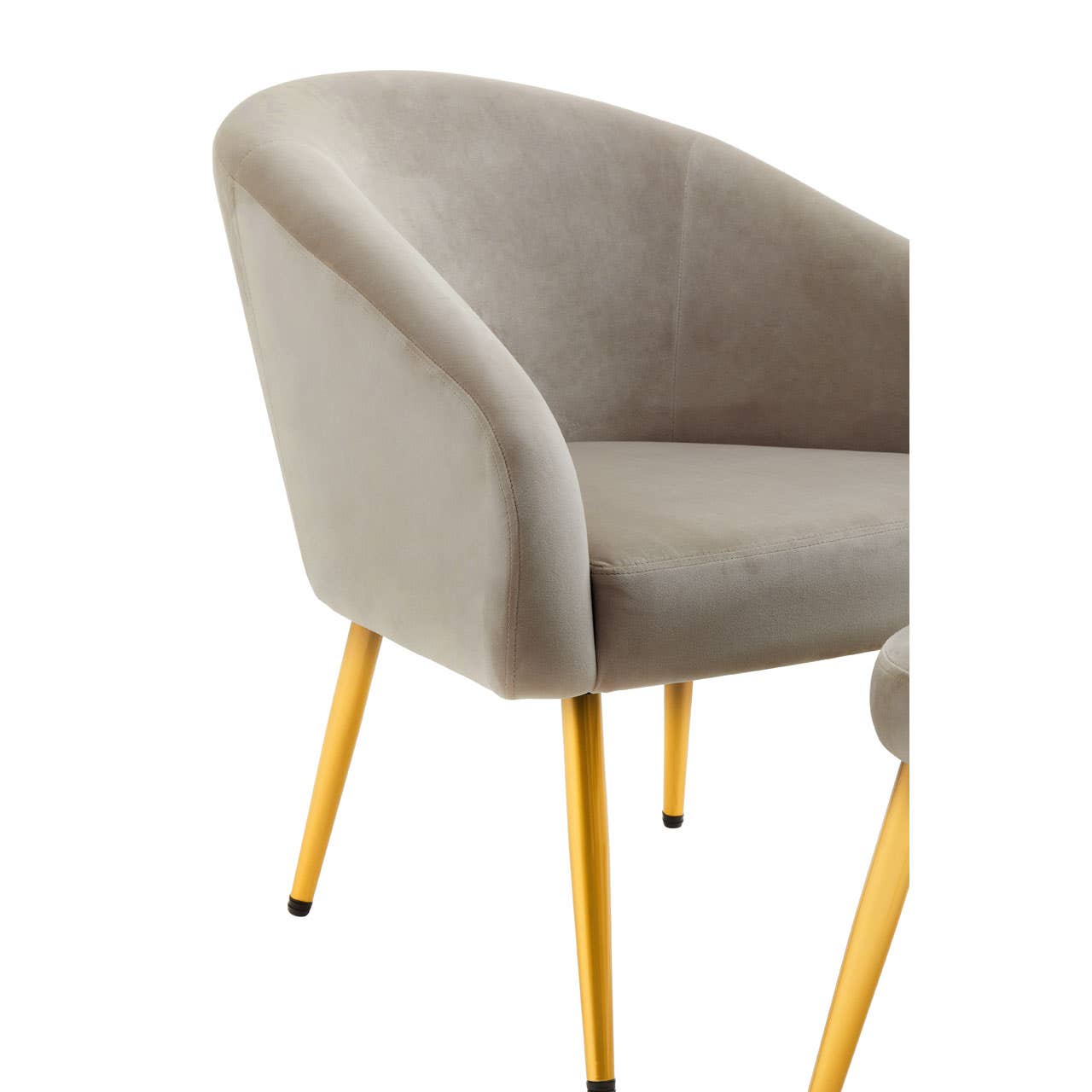 Amina Mink Velvet Chair and Footstool Nicholas John Interiors