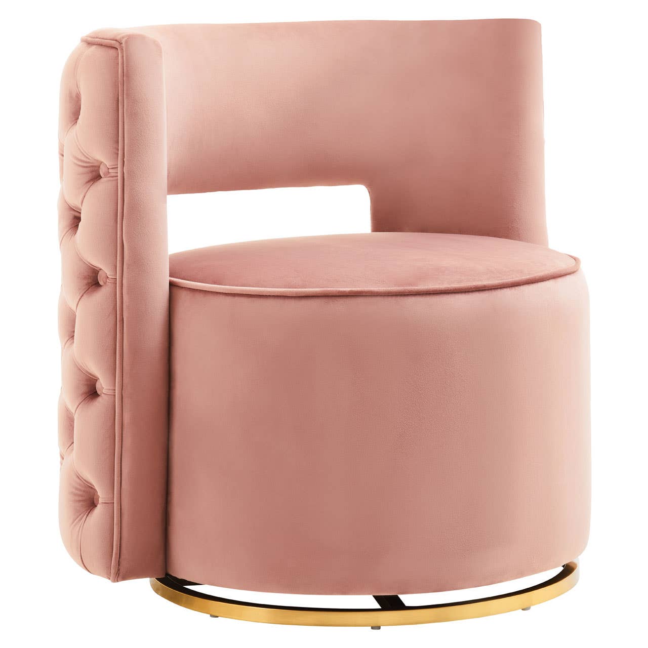 Amina Pink Velvet Swivel Chair Nicholas John Interiors