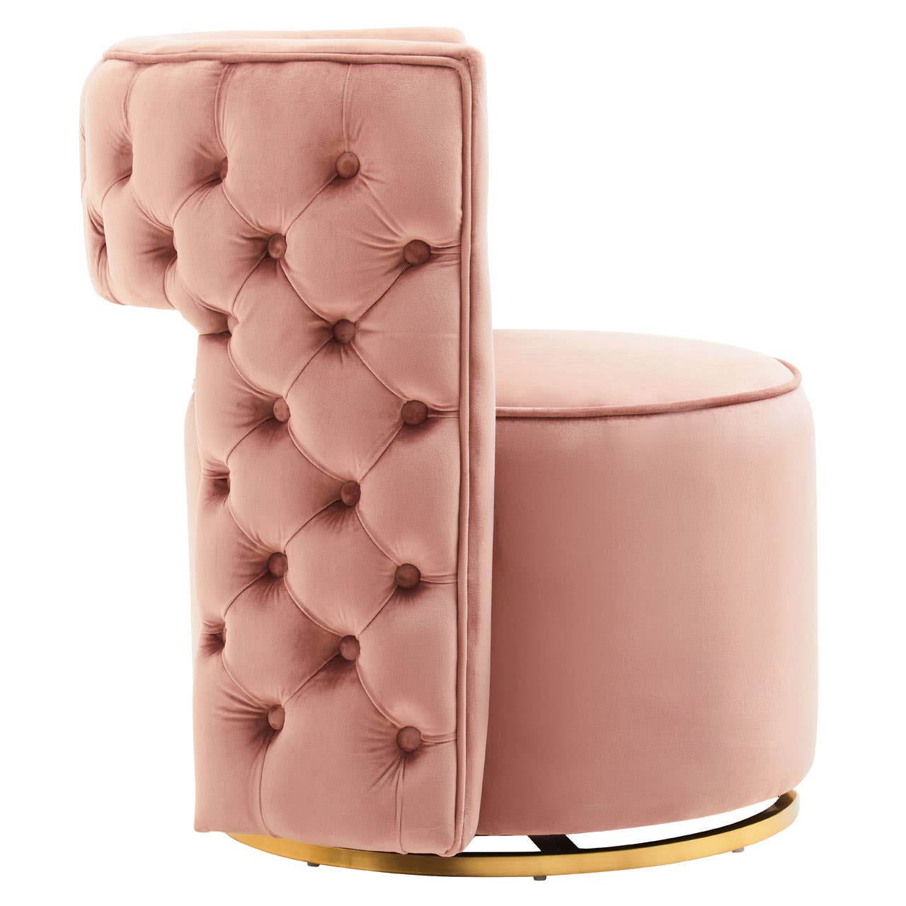 Amina Pink Velvet Swivel Chair Nicholas John Interiors