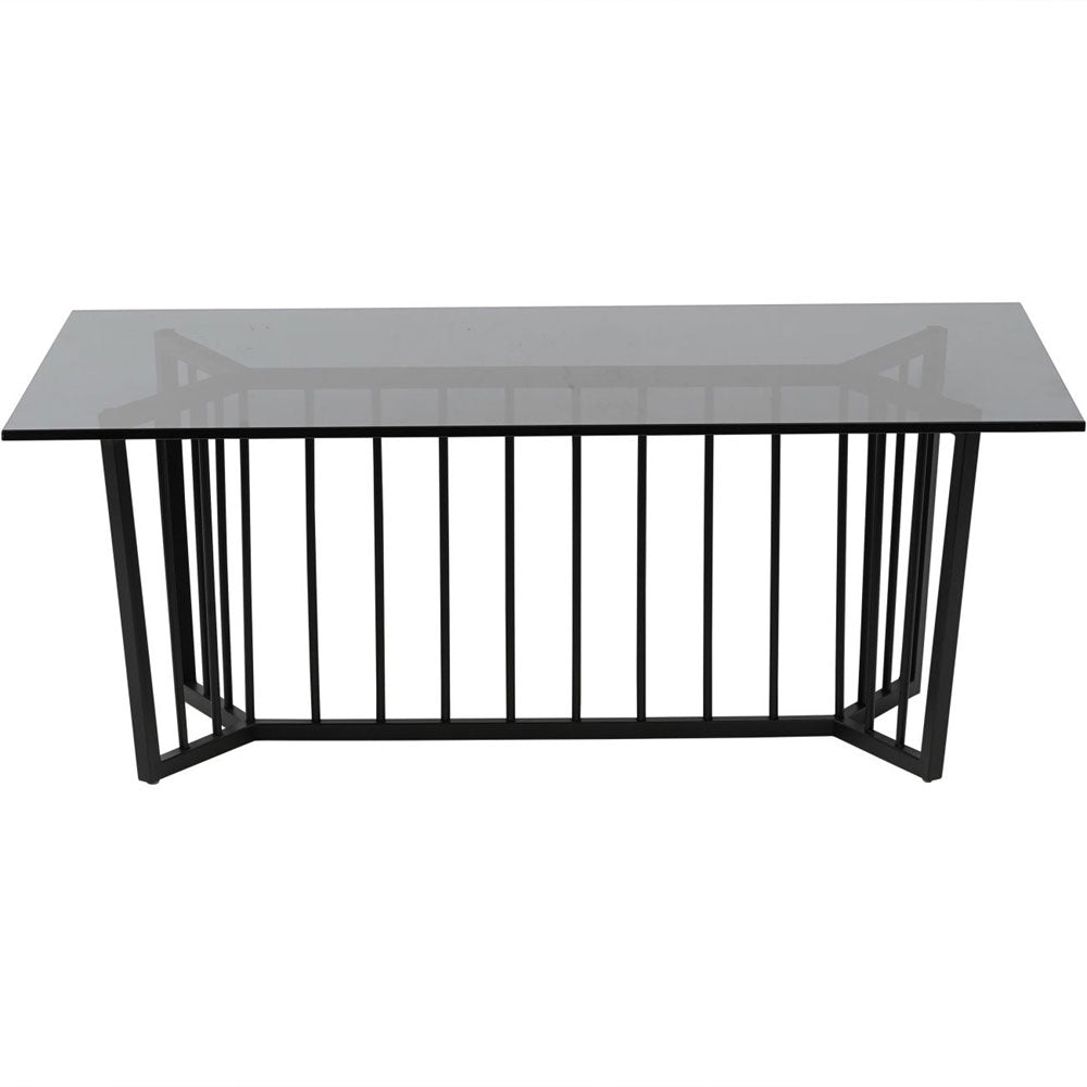 Arlington Black Frame and Tinted Glass Rectangular Coffee Table Nicholas John Interiors