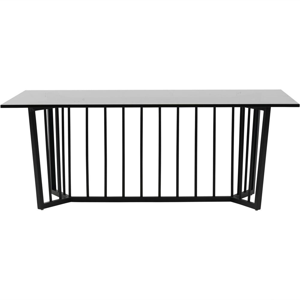 Arlington Black Frame and Tinted Glass Rectangular Coffee Table Nicholas John Interiors