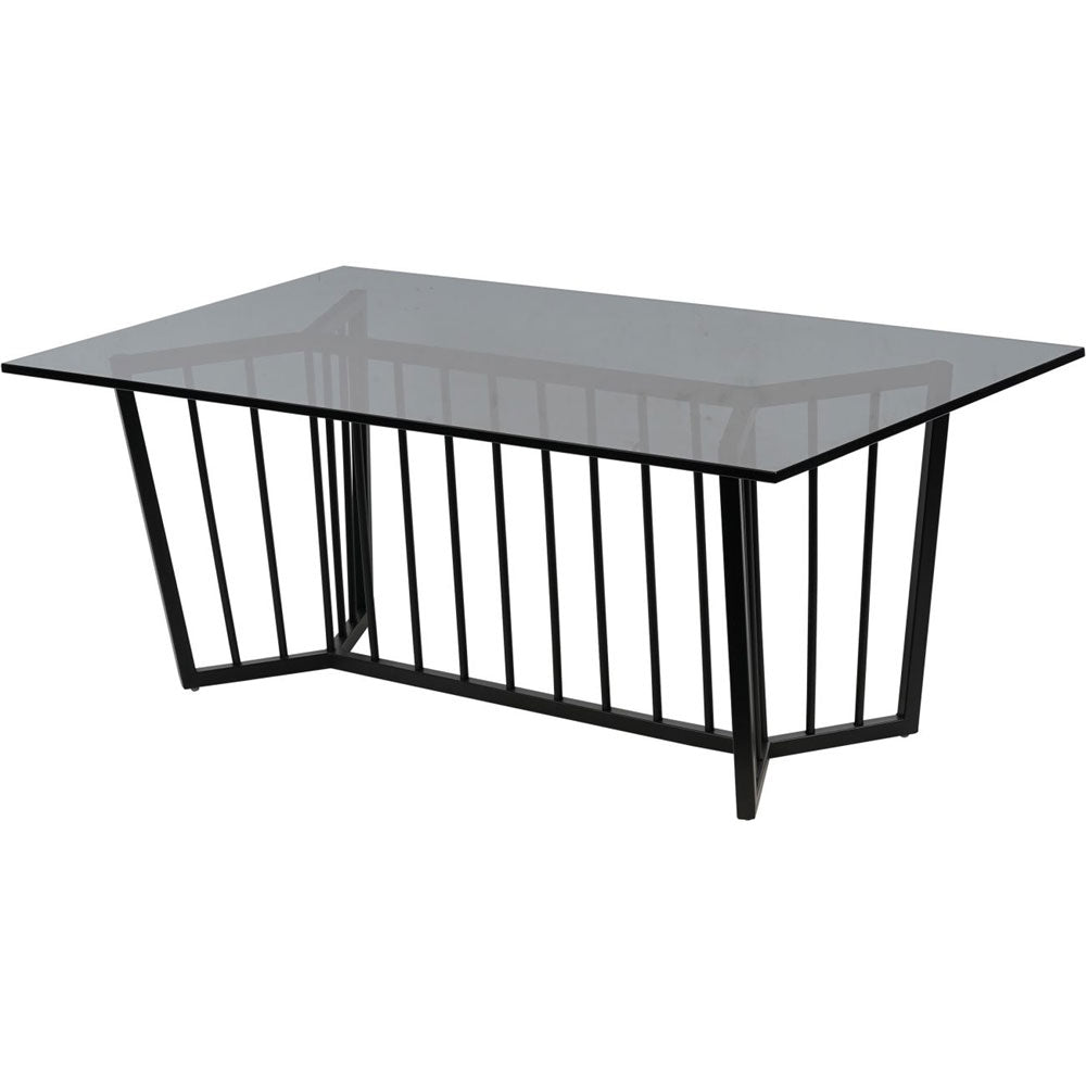 Arlington Black Frame and Tinted Glass Rectangular Coffee Table Nicholas John Interiors