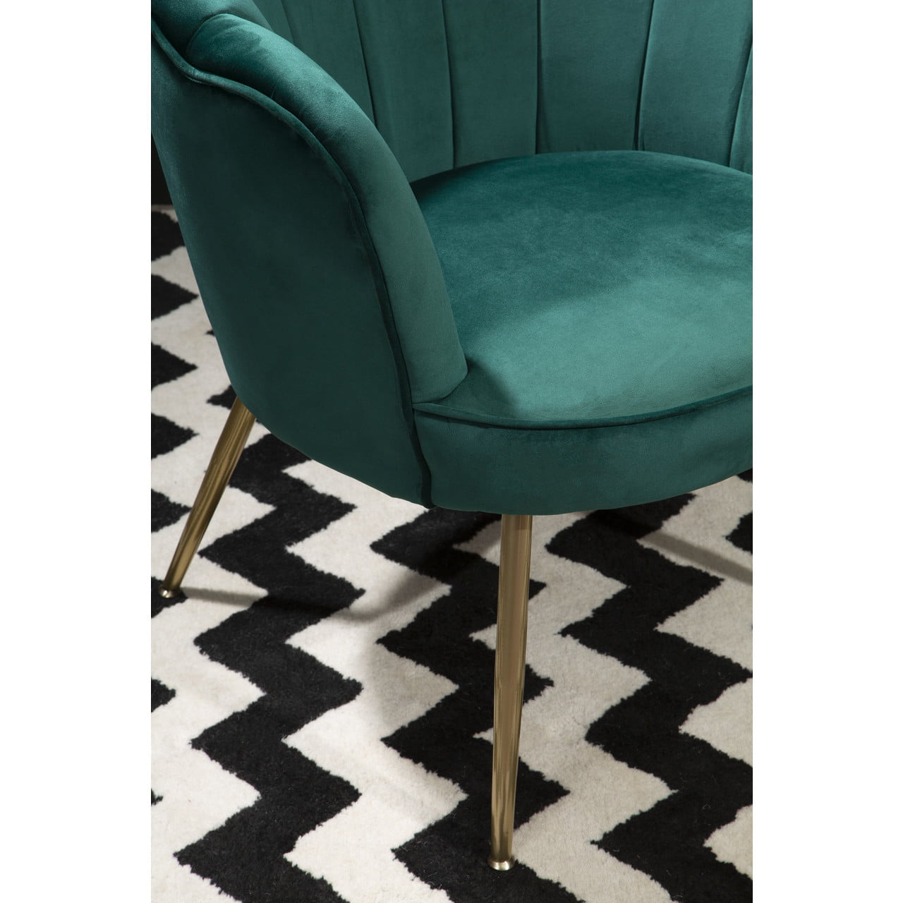 Avalana Emerald Green Velvet Scalloped Chair Nicholas John Interiors