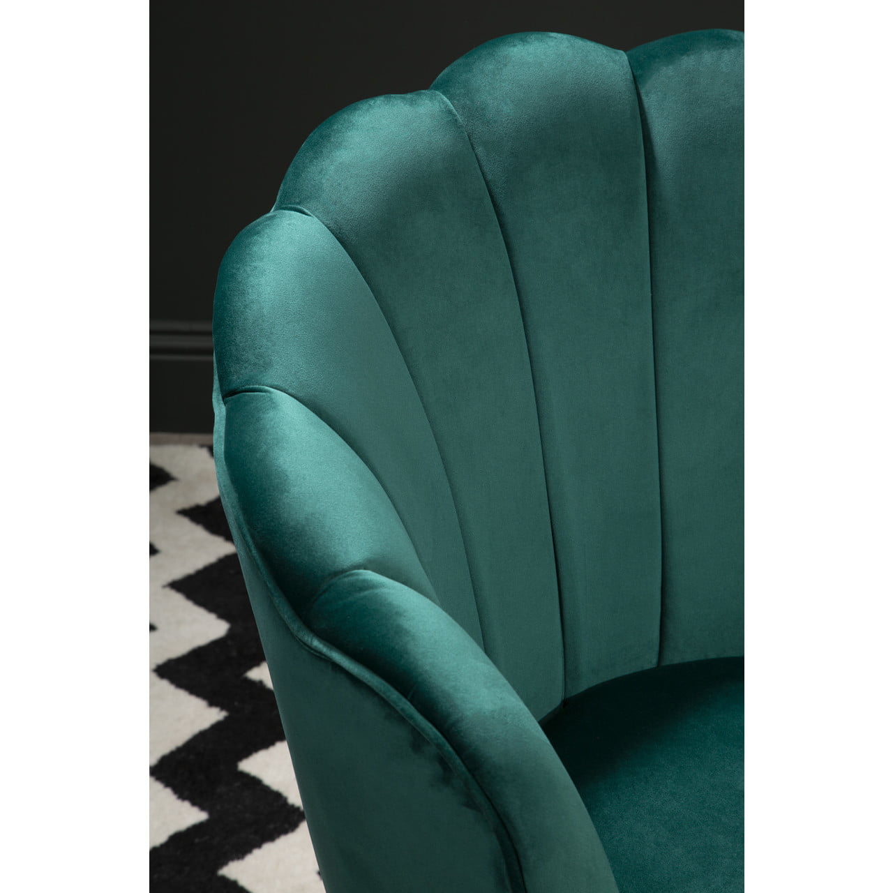 Avalana Emerald Green Velvet Scalloped Chair Nicholas John Interiors