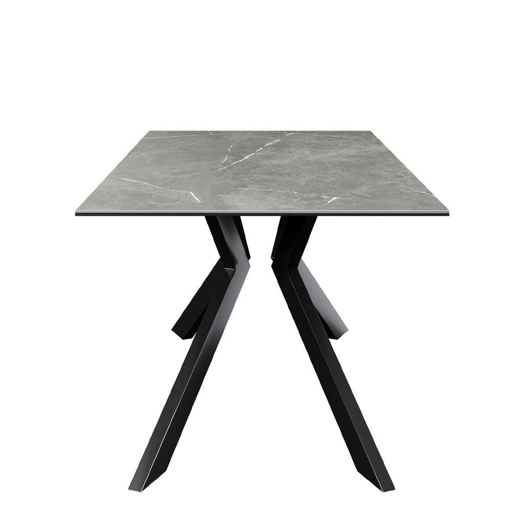 Azuma Fixed Matte Grey Ceramic Dining Table - 160cm Nicholas John Interiors