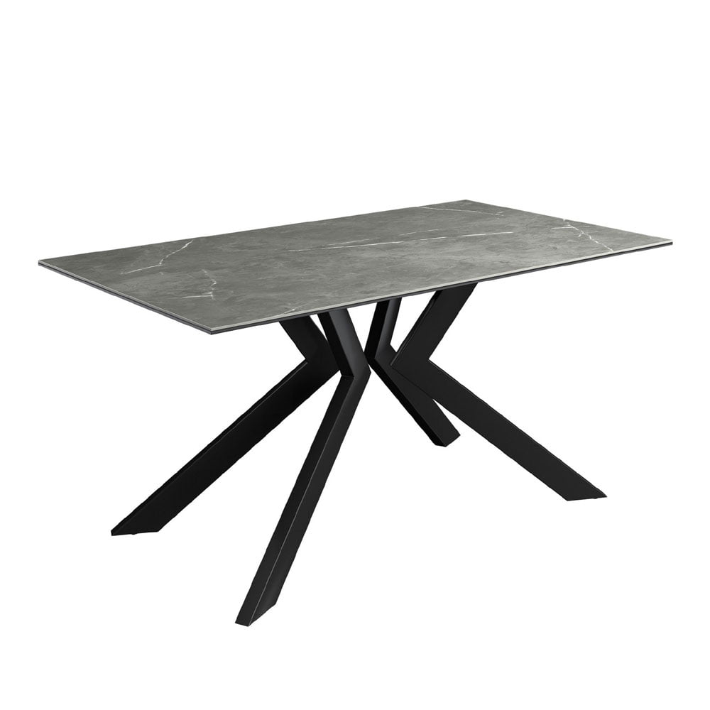 Azuma Fixed Matte Grey Ceramic Dining Table - 160cm Nicholas John Interiors