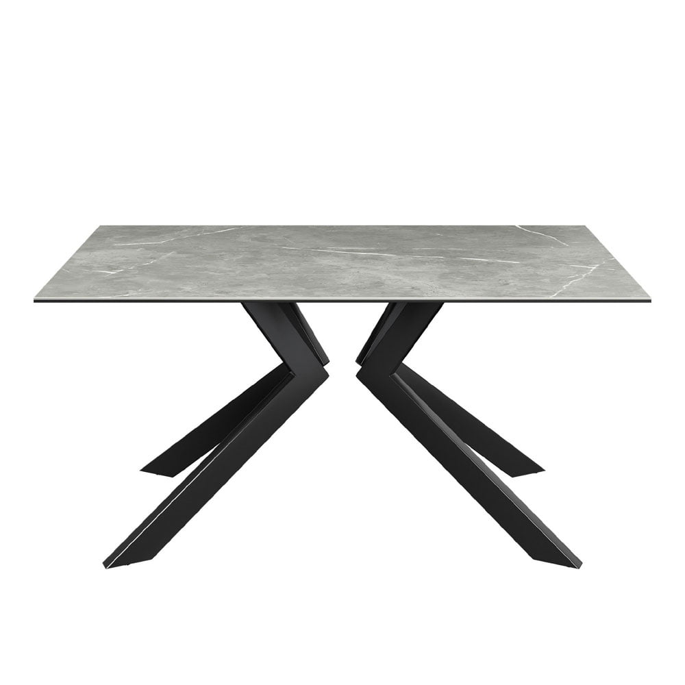 Azuma Fixed Matte Grey Ceramic Dining Table - 160cm Nicholas John Interiors