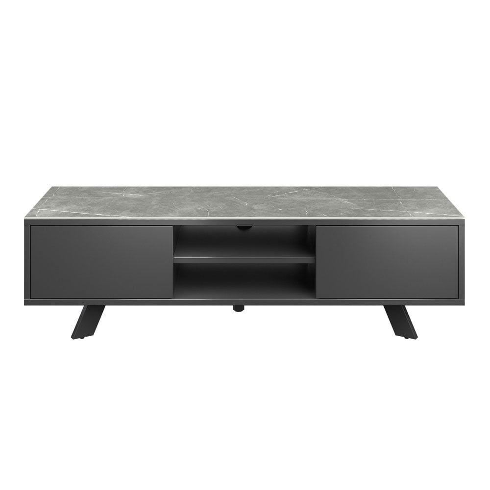 Azuma Matte Grey Ceramic TV Unit Nicholas John Interiors