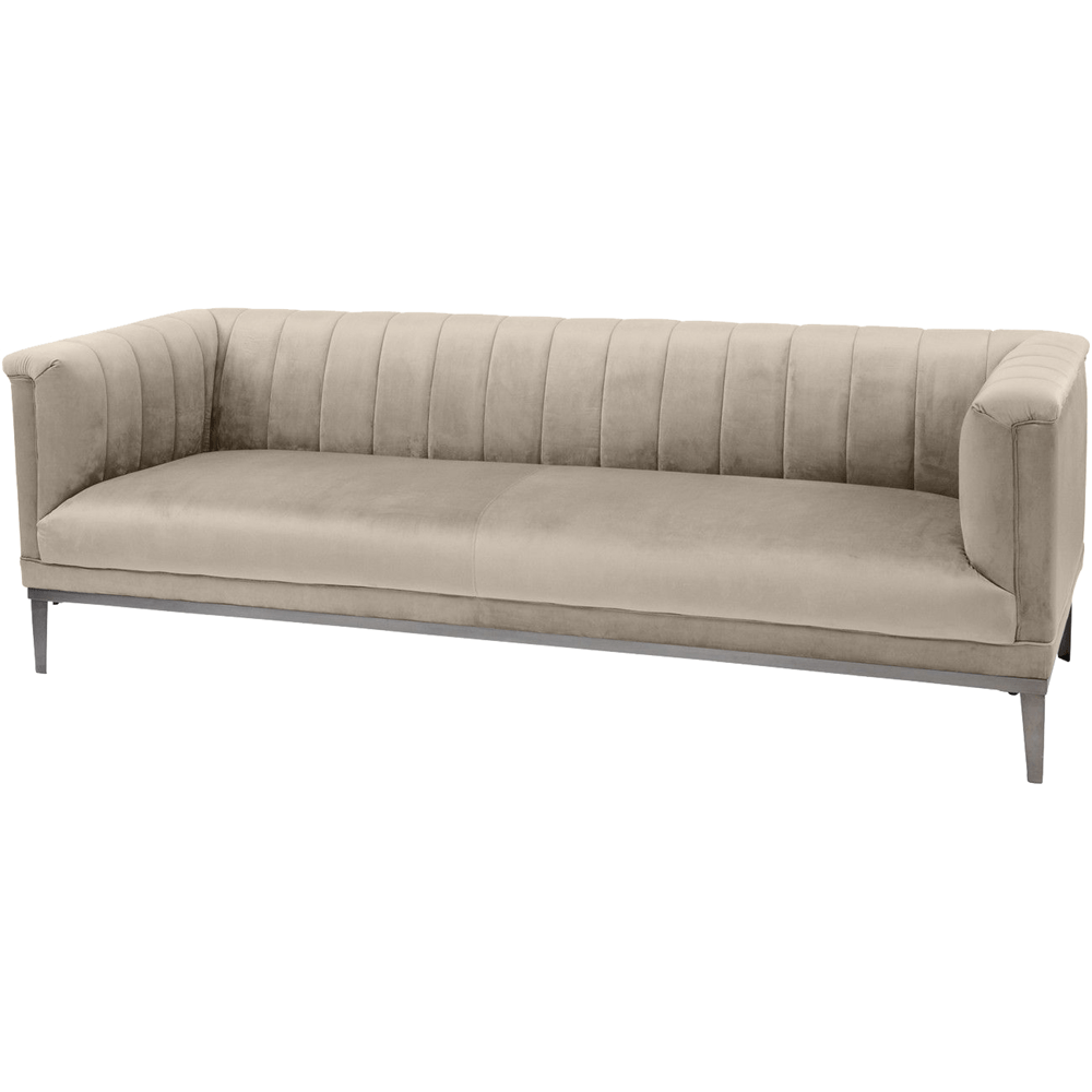 Belgrove Mink 3 Seater Ribbed Sofa Nicholas John Interiors