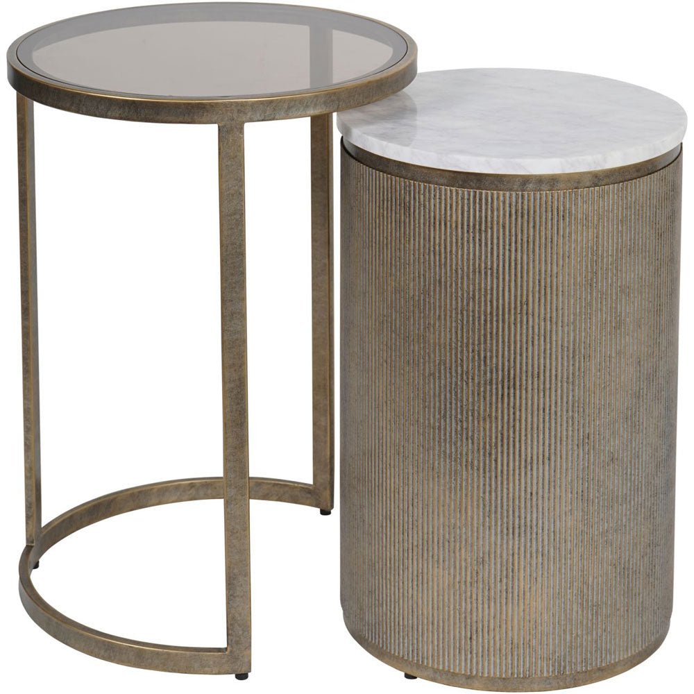 Bellagio Aged Gold Nesting Side Table Nicholas John Interiors