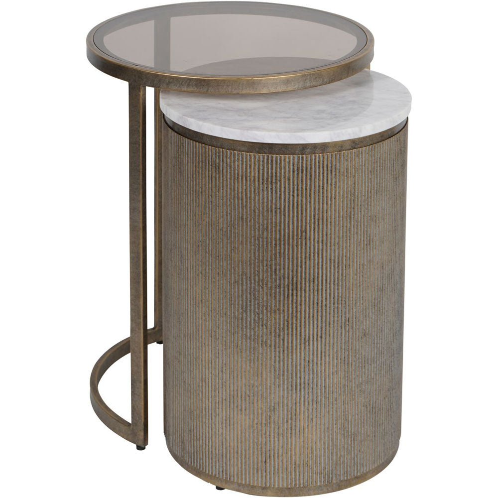 Bellagio Aged Gold Nesting Side Table Nicholas John Interiors