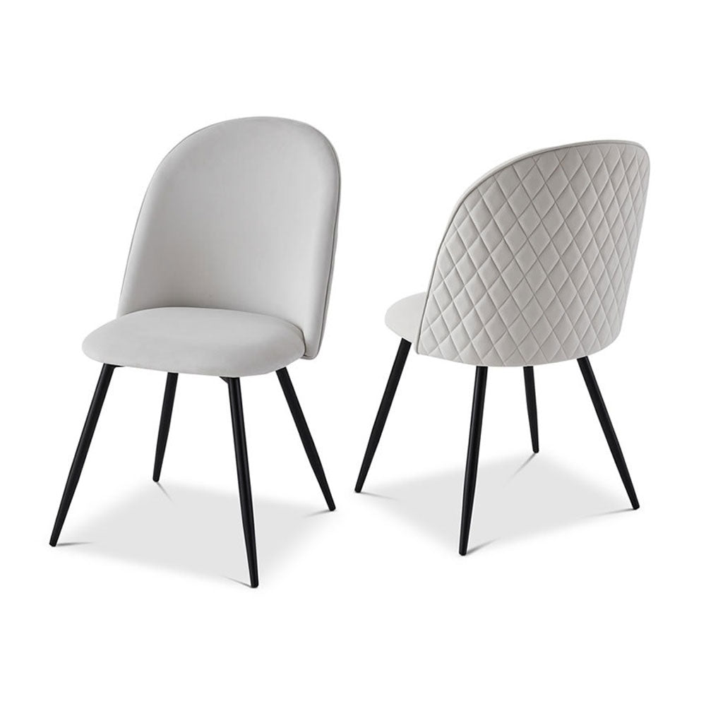 Berkeley Designs Soho Dining Chair in Light Grey (Set of 2) Nicholas John Interiors