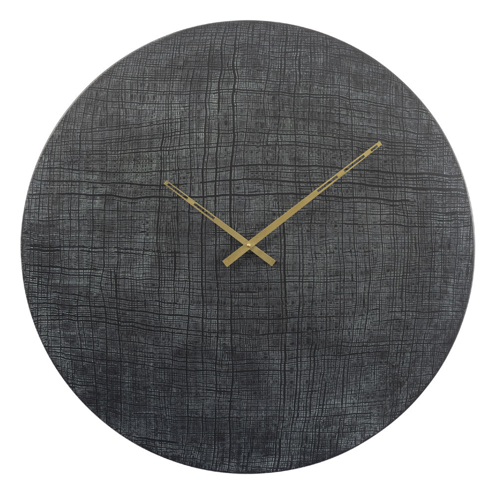 Black And Green Aluminium Textured Wall Clock Nicholas John Interiors