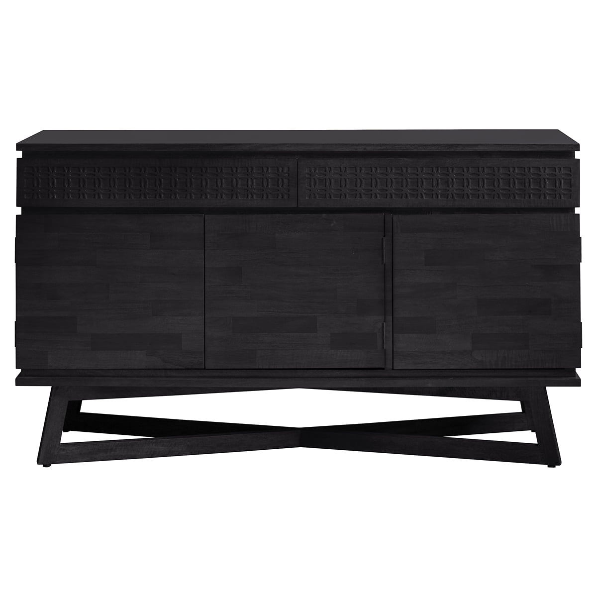 Bohara 3 Door 2 Drawer Sideboard in Black Nicholas John Interiors