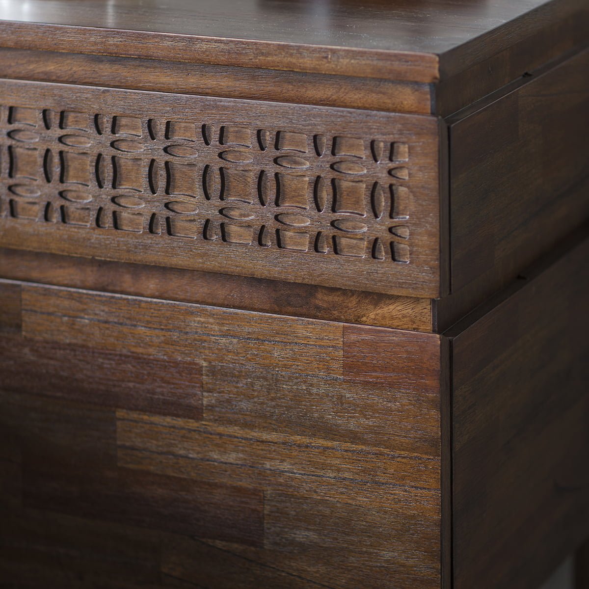 Bohara Bedside 2 Drawer Chest in Brown Nicholas John Interiors