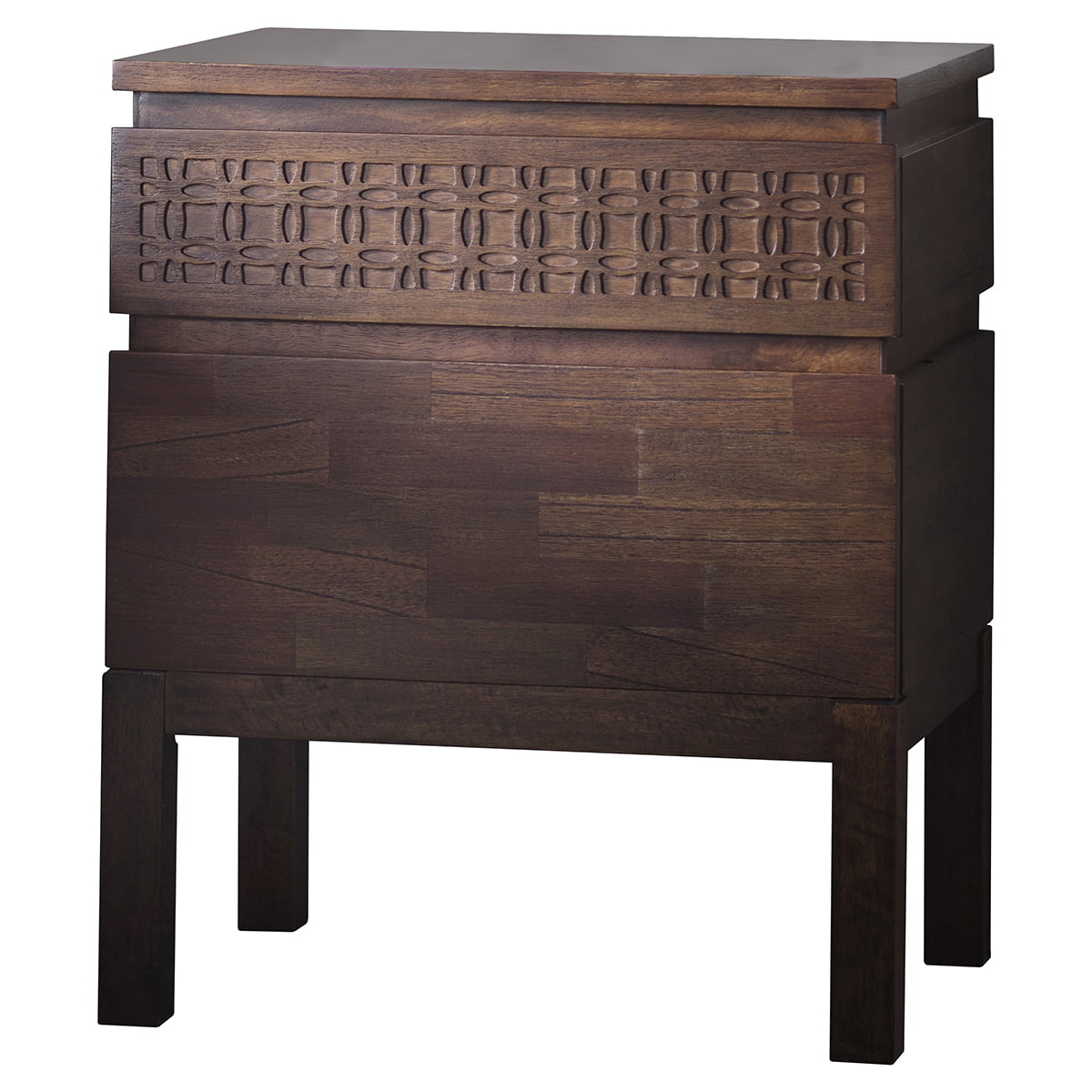 Bohara Bedside 2 Drawer Chest in Brown Nicholas John Interiors