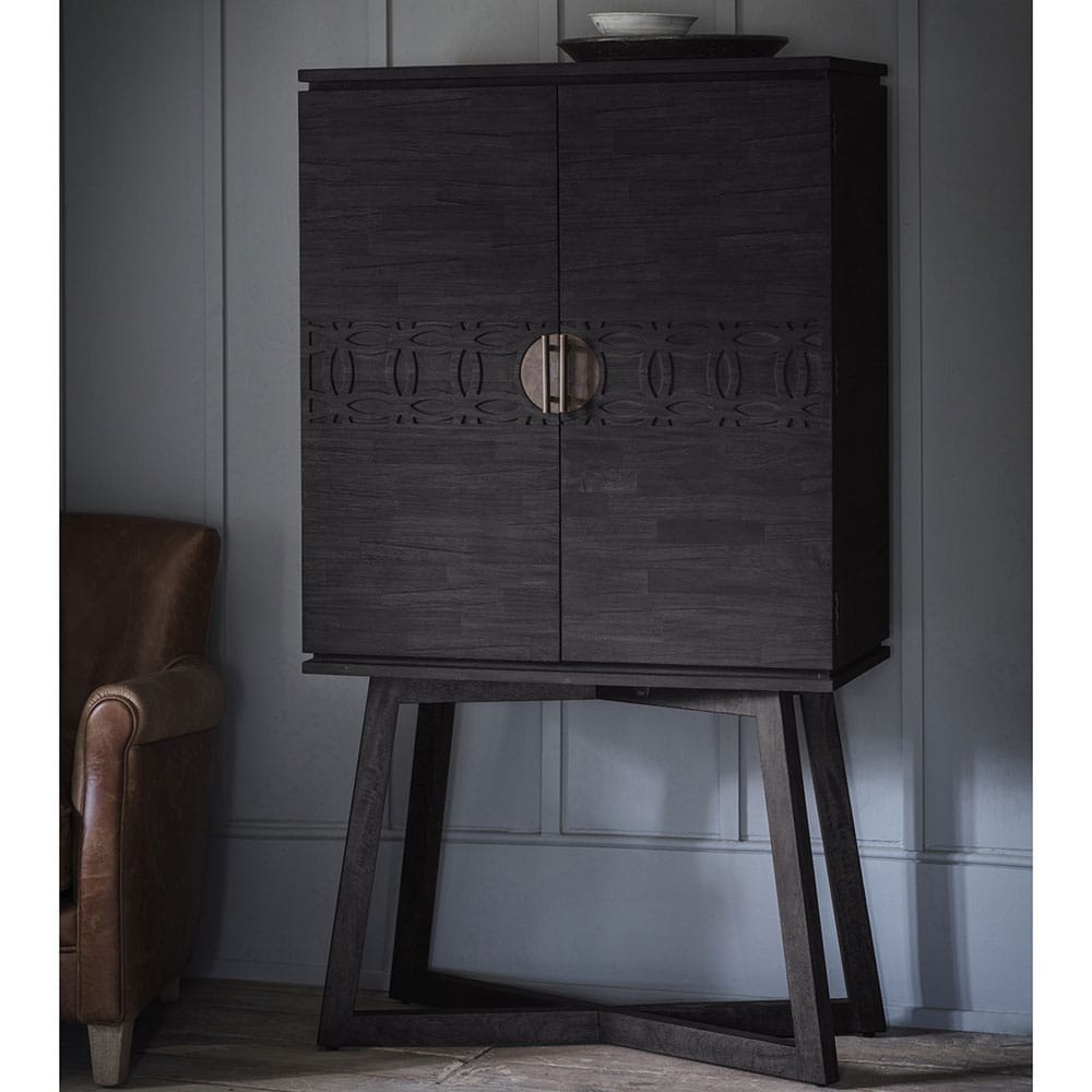 Bohara Boutique Cocktail Cabinet in Black Nicholas John Interiors