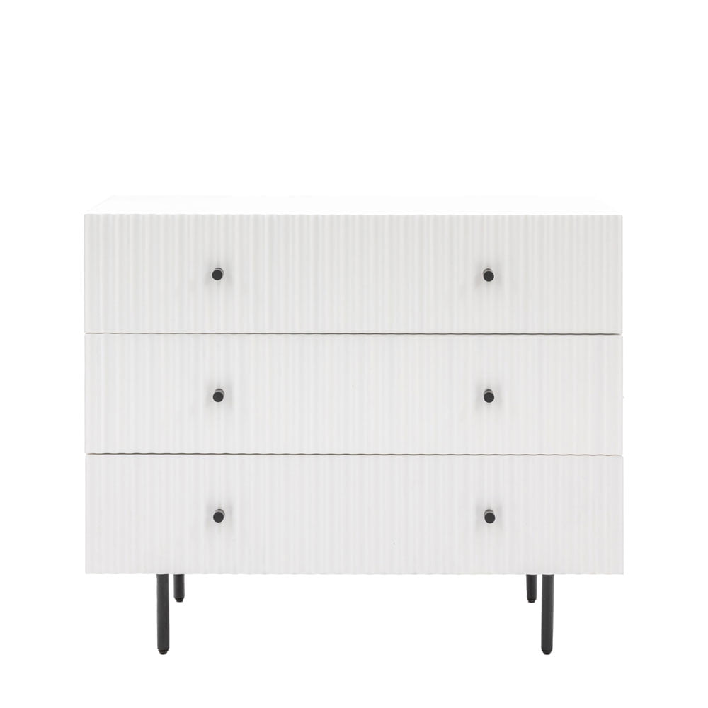 Bucknell 3 Drawer Chest in White Nicholas John Interiors