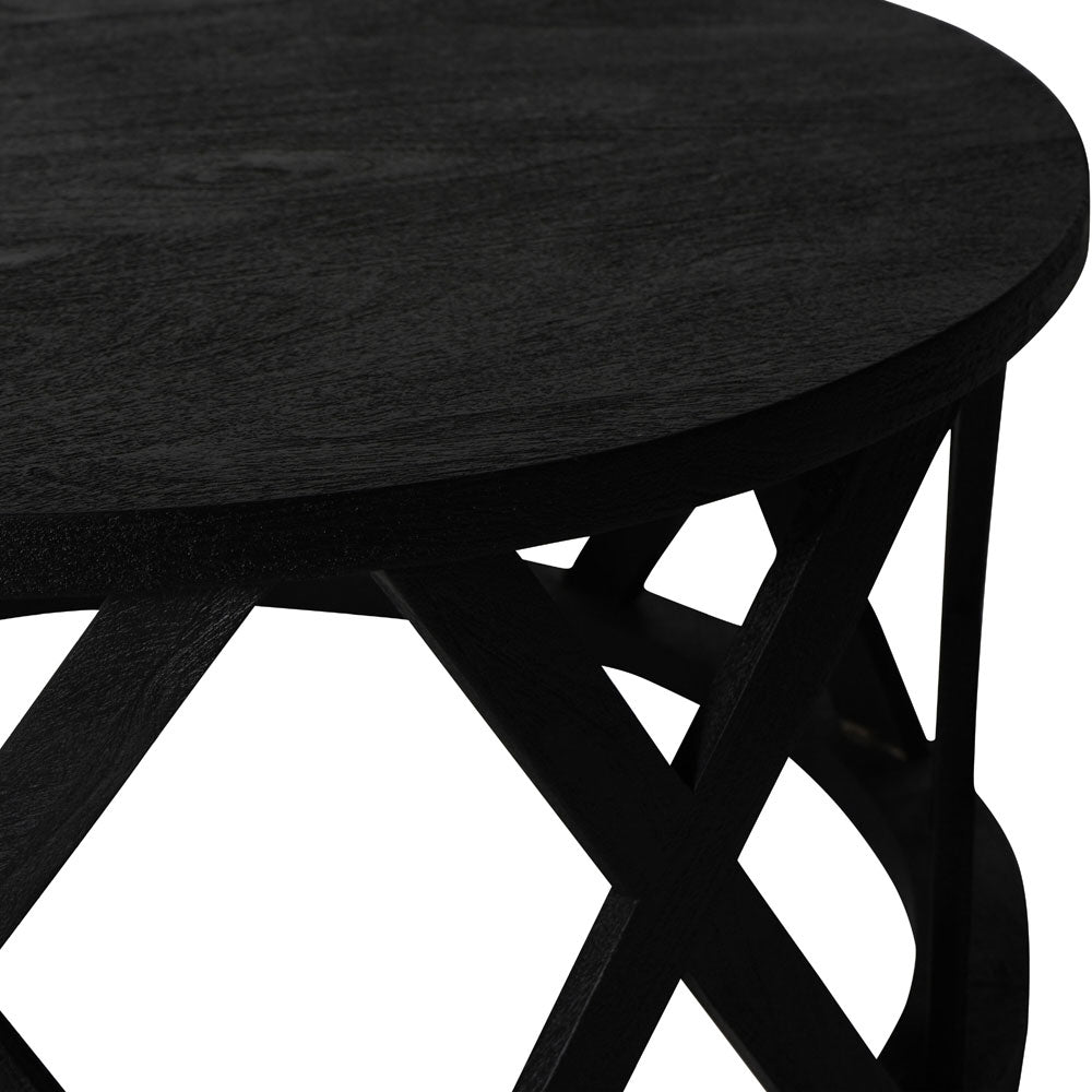 Calista Solid Wooden Coffee Table in Black Nicholas John Interiors