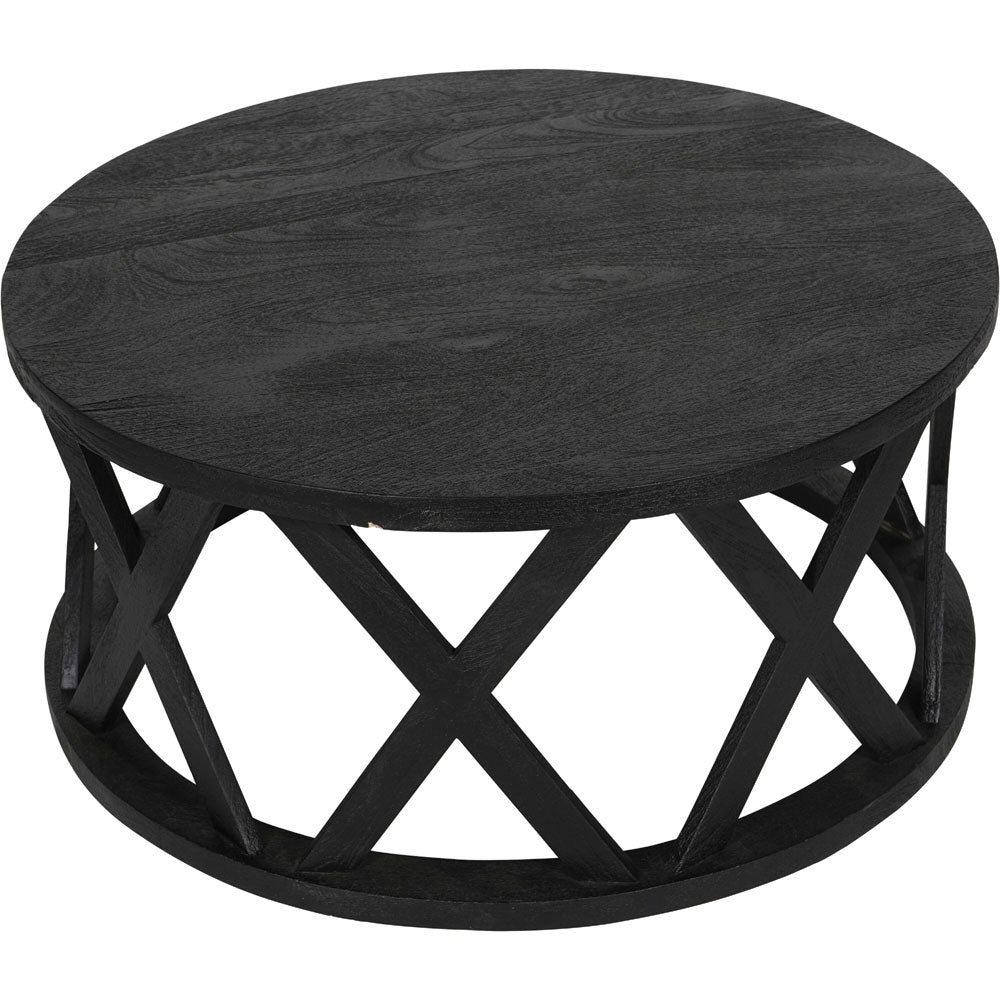 Calista Solid Wooden Coffee Table in Black Nicholas John Interiors