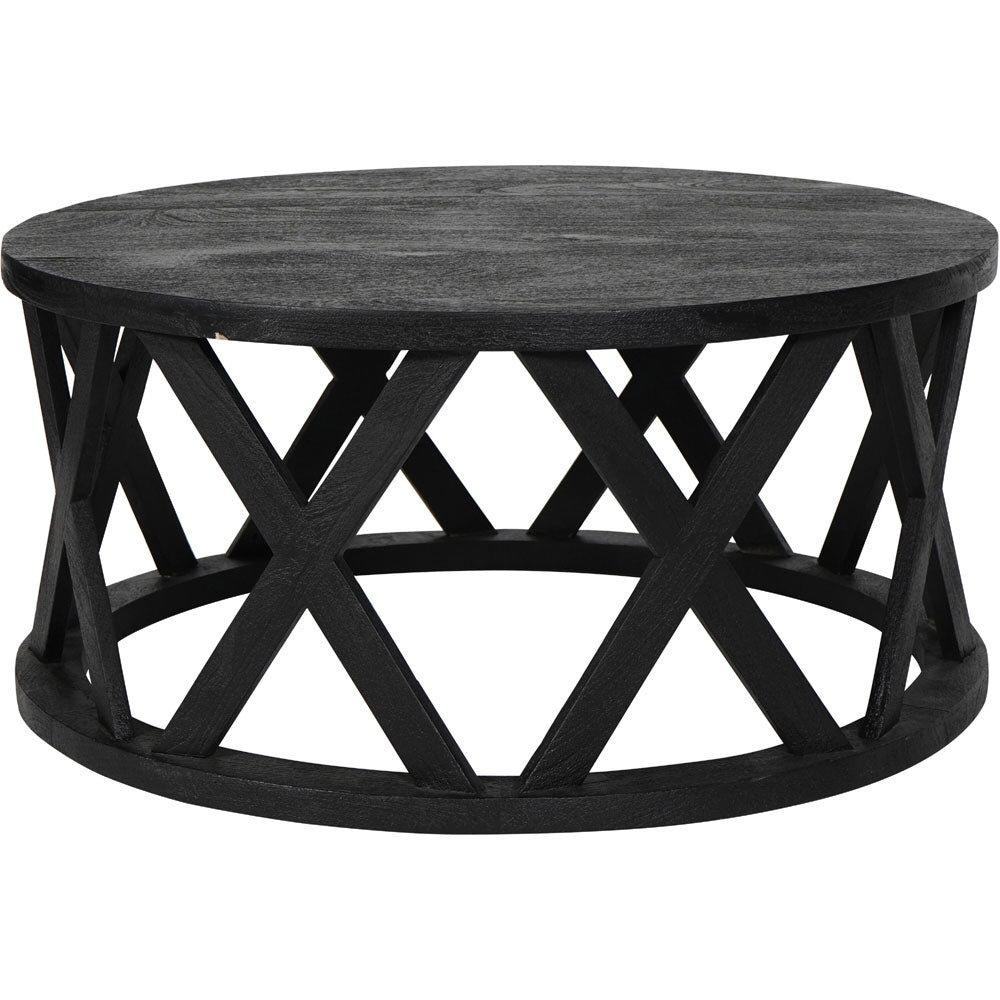 Calista Solid Wooden Coffee Table in Black Nicholas John Interiors