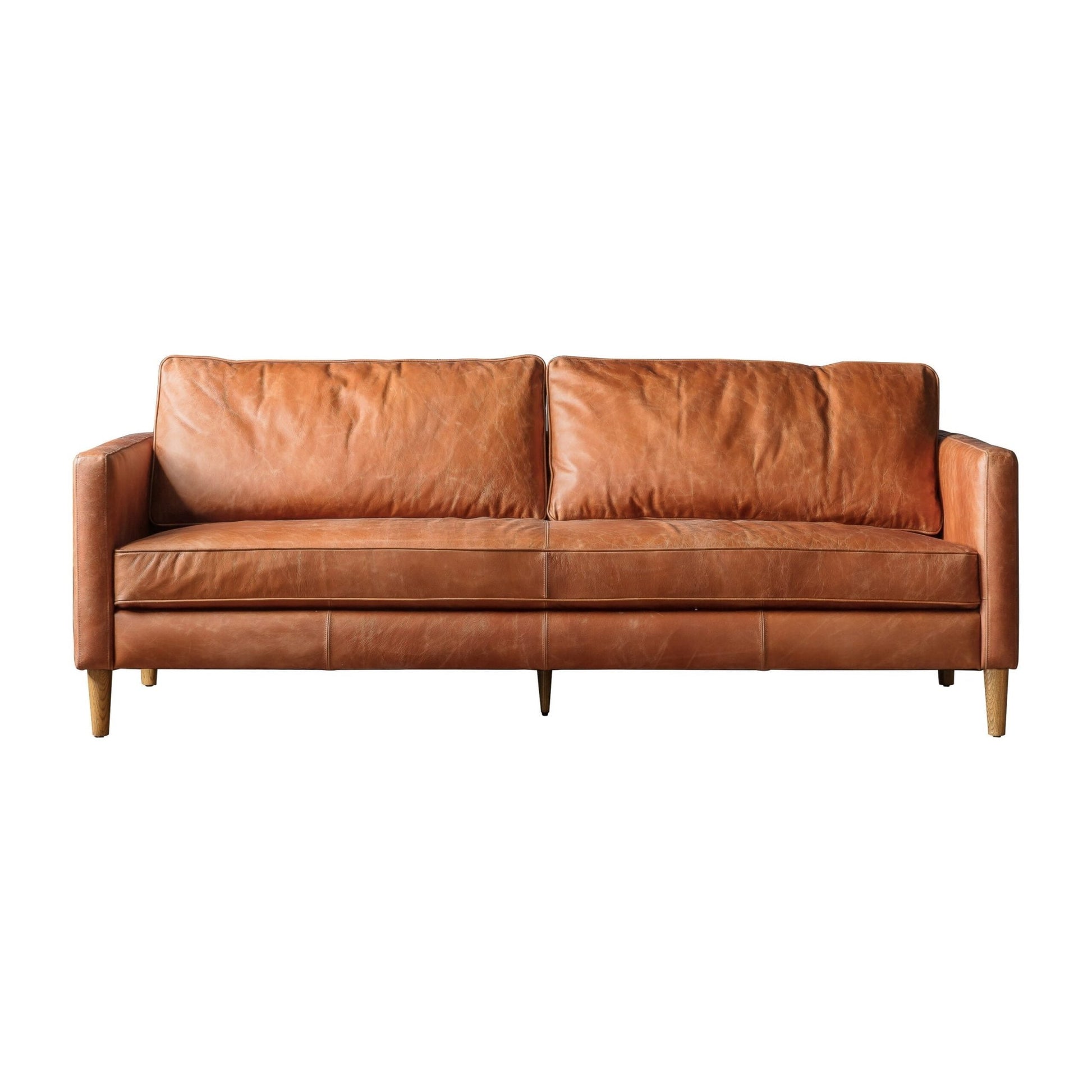 Canberra 2 Seater Vintage Brown Leather Sofa Nicholas John Interiors