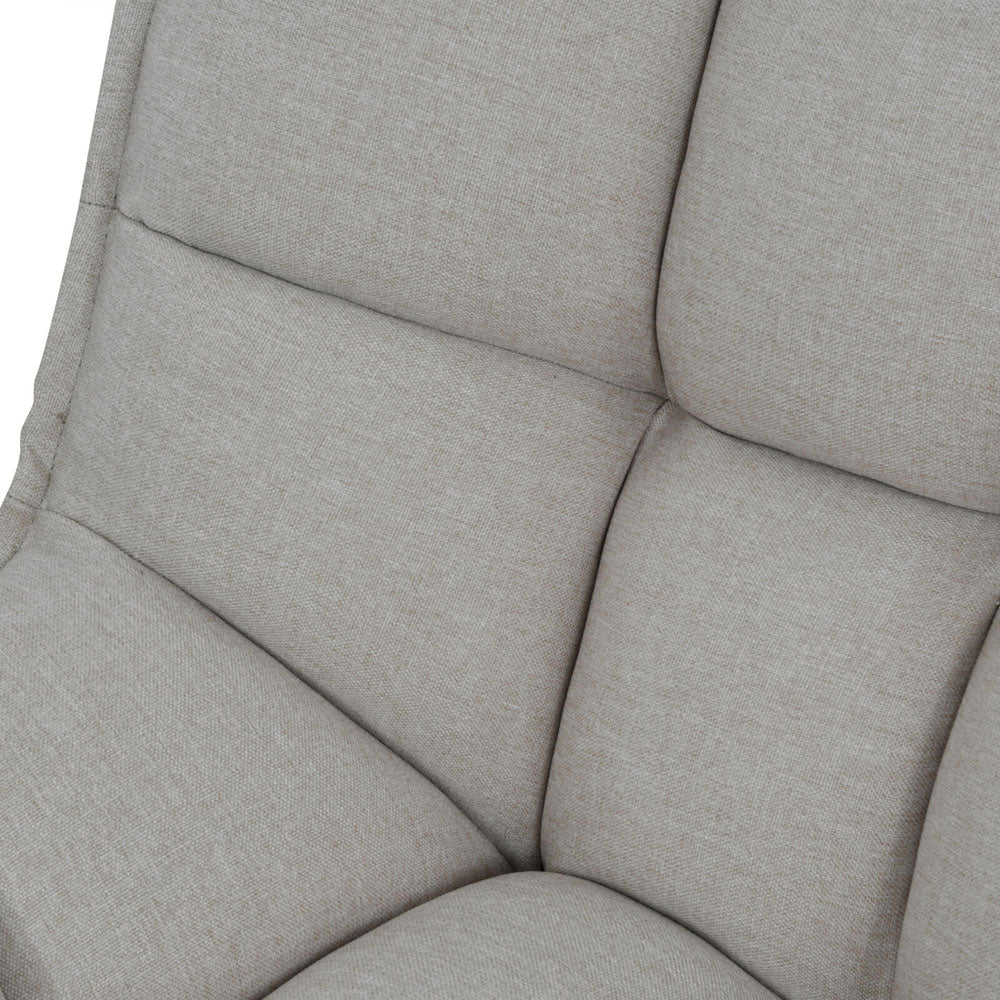 Chrisa Occasional Chair with Footstool in Oatmeal Fabric Nicholas John Interiors