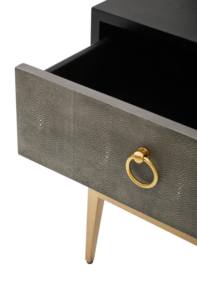 Delsa Grey Faux Shagreen Side Table Nicholas John Interiors