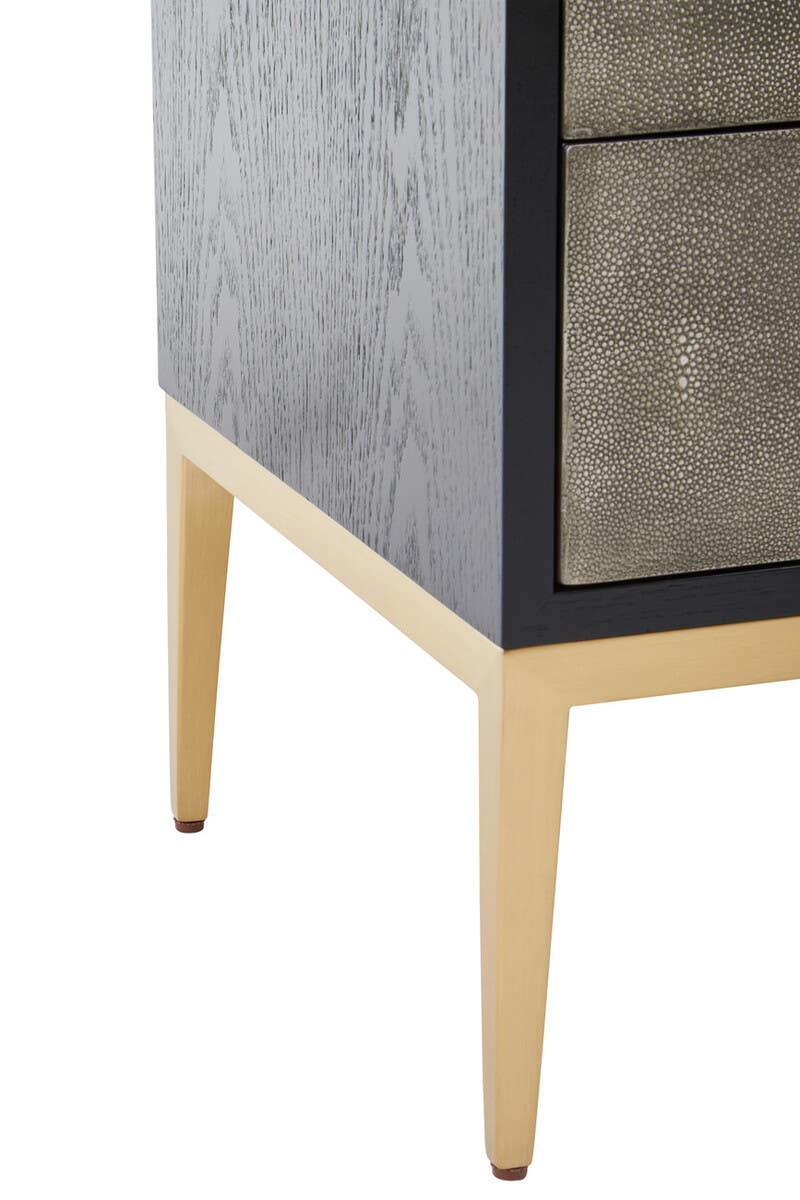 Delsa Grey Faux Shagreen Side Table Nicholas John Interiors