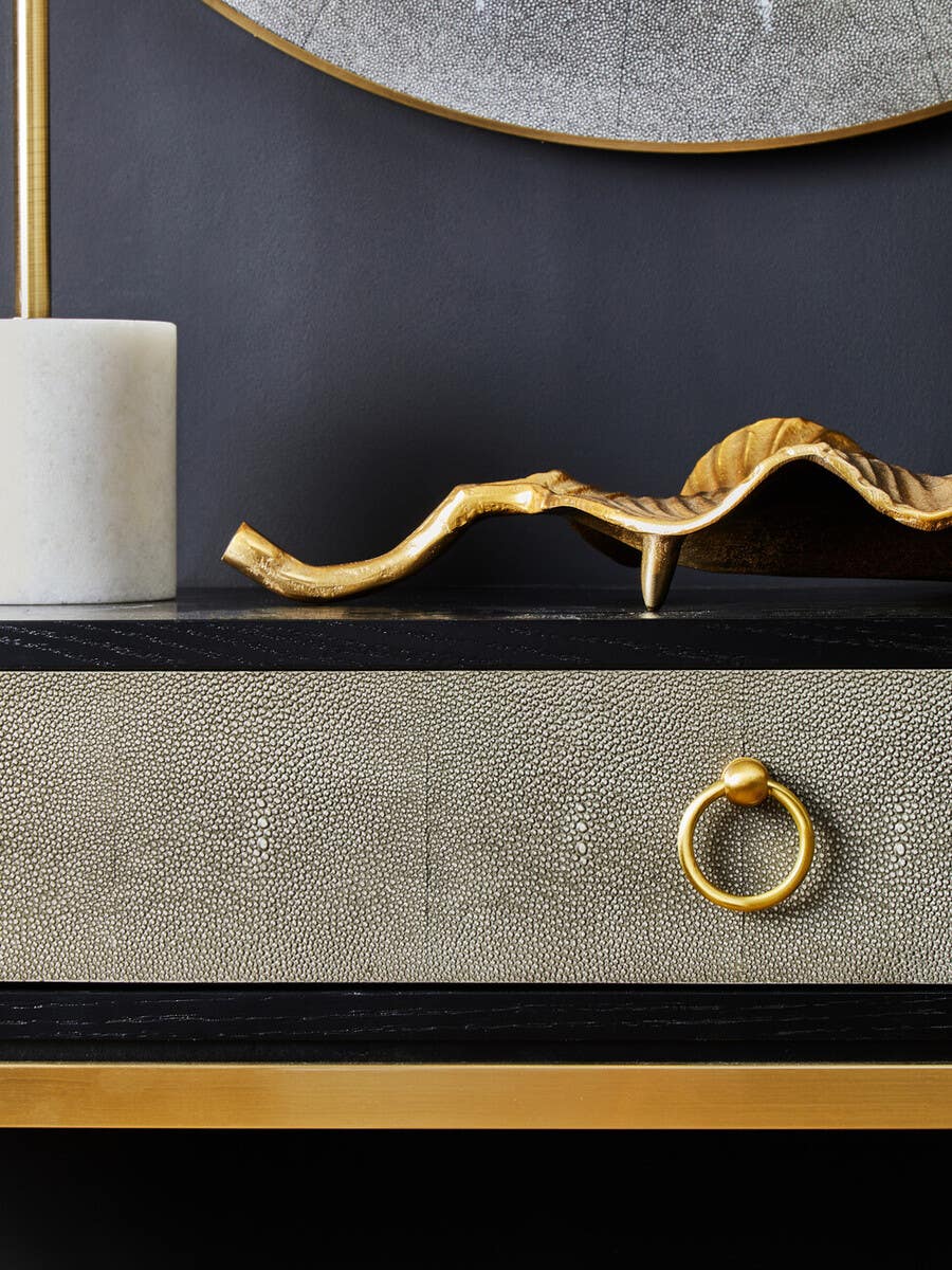 Delsa Shagreen Effect One Drawer Console Table Nicholas John Interiors