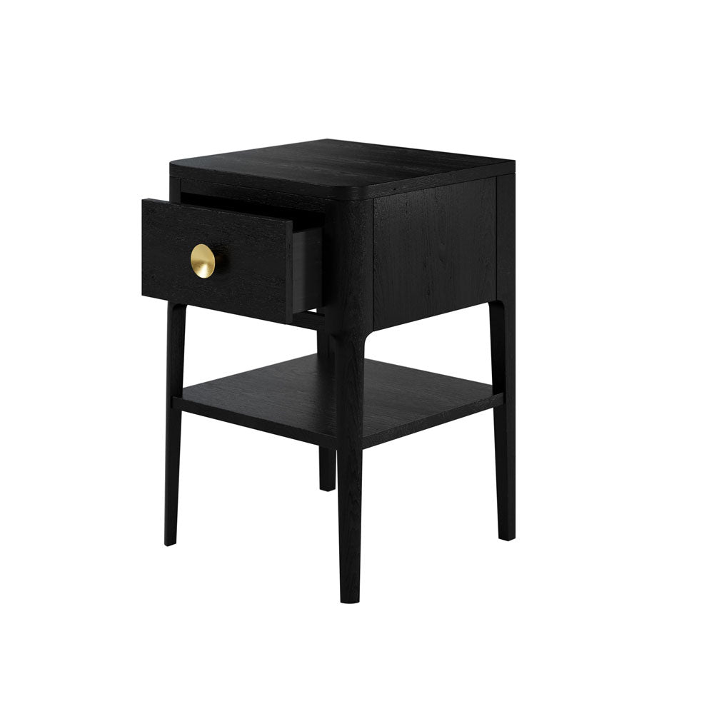 D.I Designs Abberley 1 Drawer Bedside - Black Nicholas John Interiors