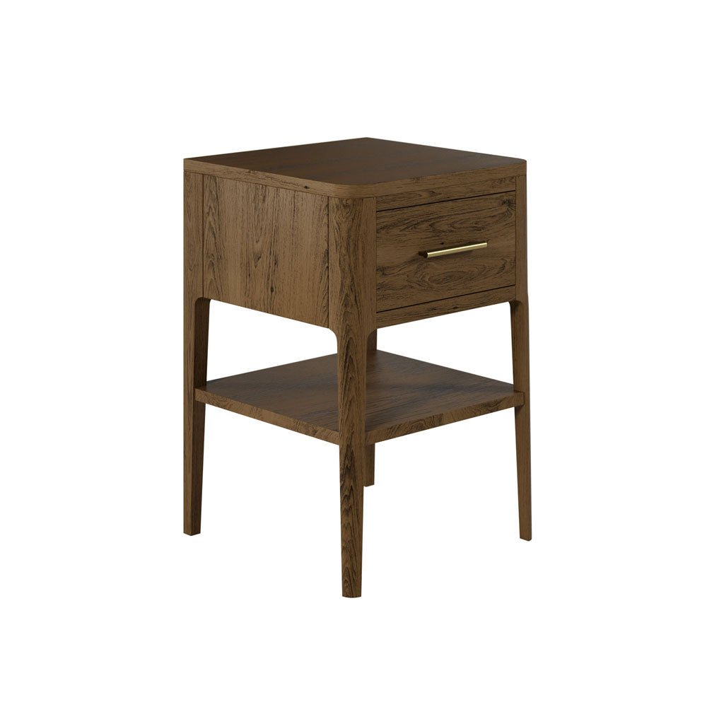 D.I Designs Abberley 1 Drawer Bedside - Brown Nicholas John Interiors