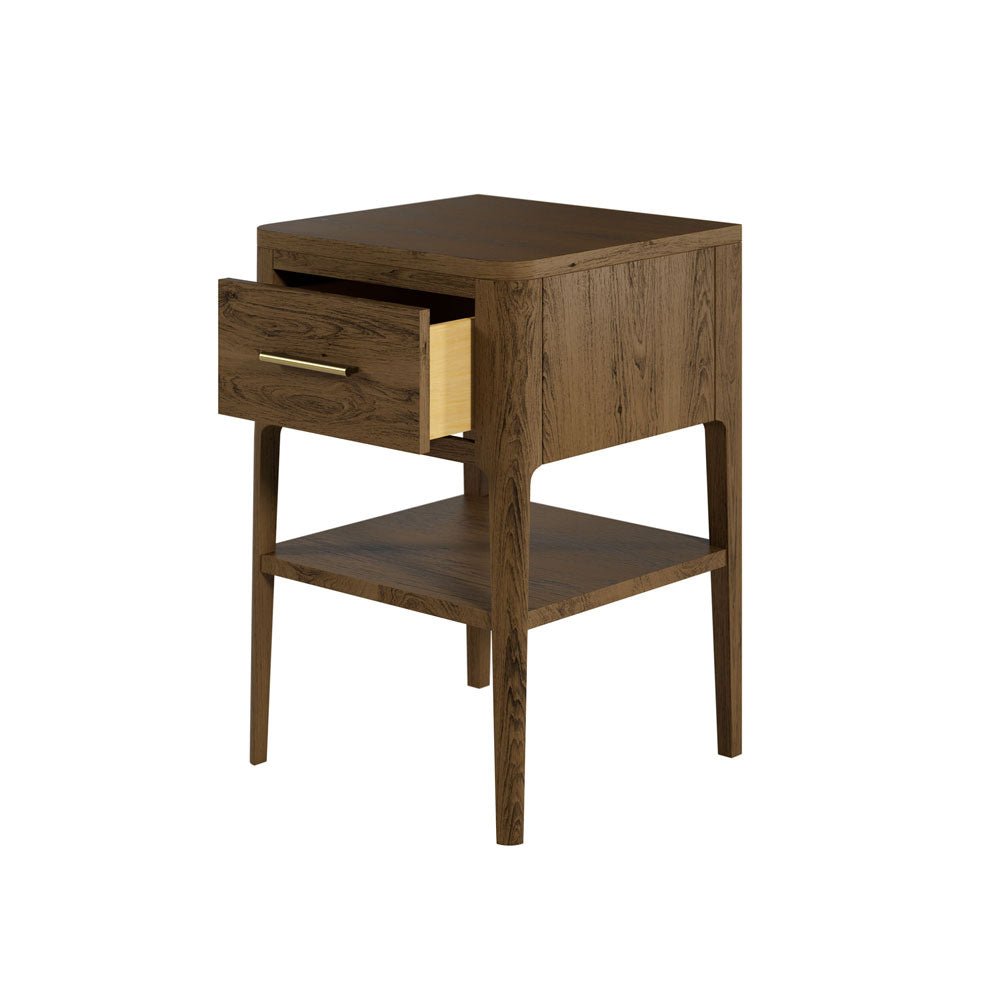 D.I Designs Abberley 1 Drawer Bedside - Brown Nicholas John Interiors