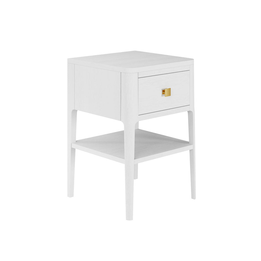 D.I Designs Abberley 1 Drawer Bedside - White Nicholas John Interiors