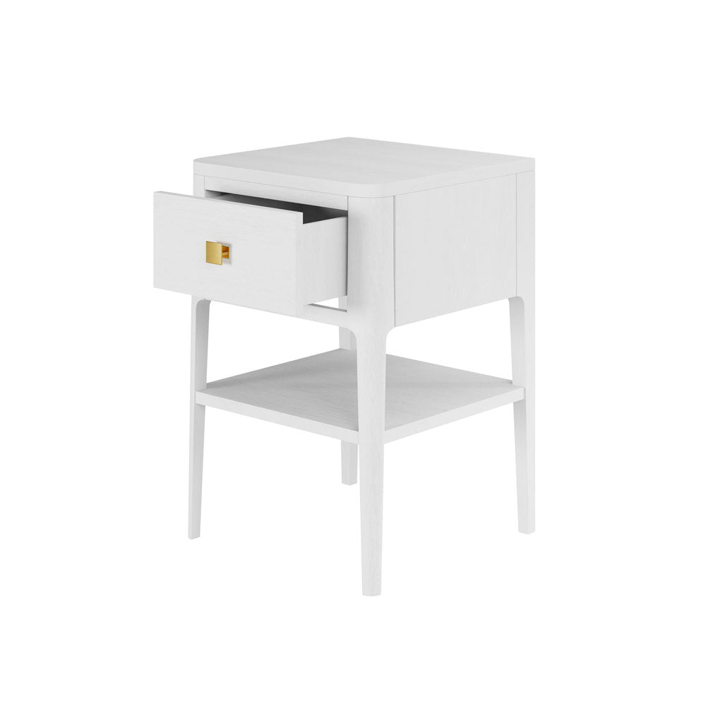 D.I Designs Abberley 1 Drawer Bedside - White Nicholas John Interiors