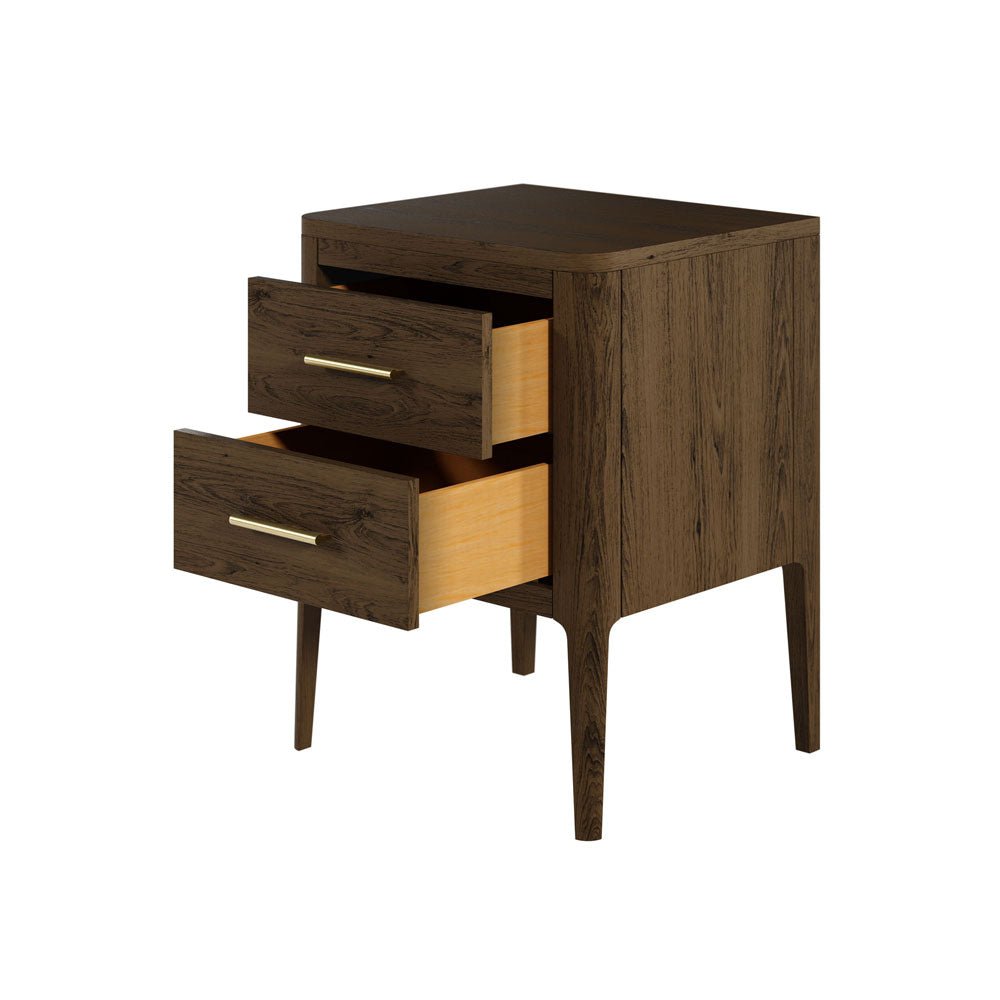 D.I Designs Abberley 2 Drawers Bedside - Brown Nicholas John Interiors