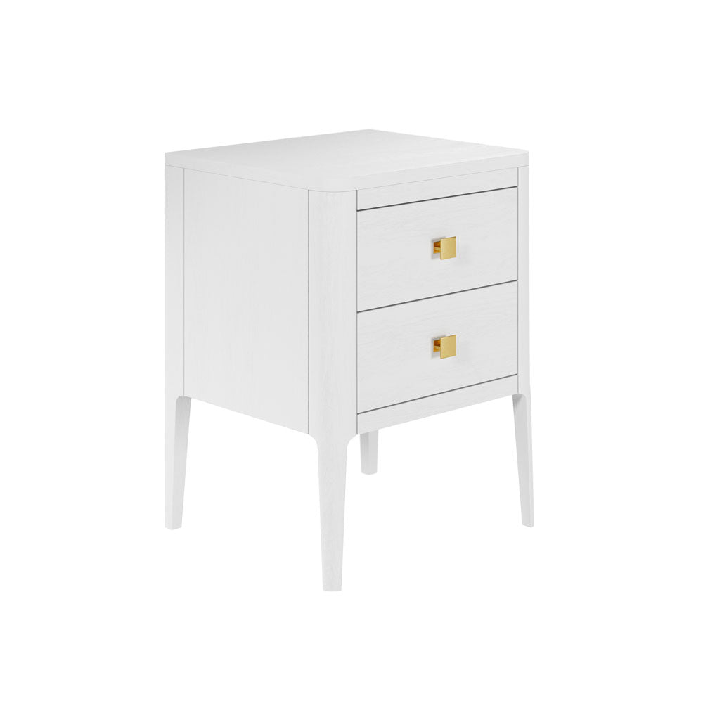 D.I Designs Abberley 2 Drawers Bedside - White Nicholas John Interiors