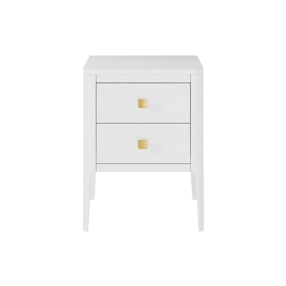 D.I Designs Abberley 2 Drawers Bedside - White Nicholas John Interiors