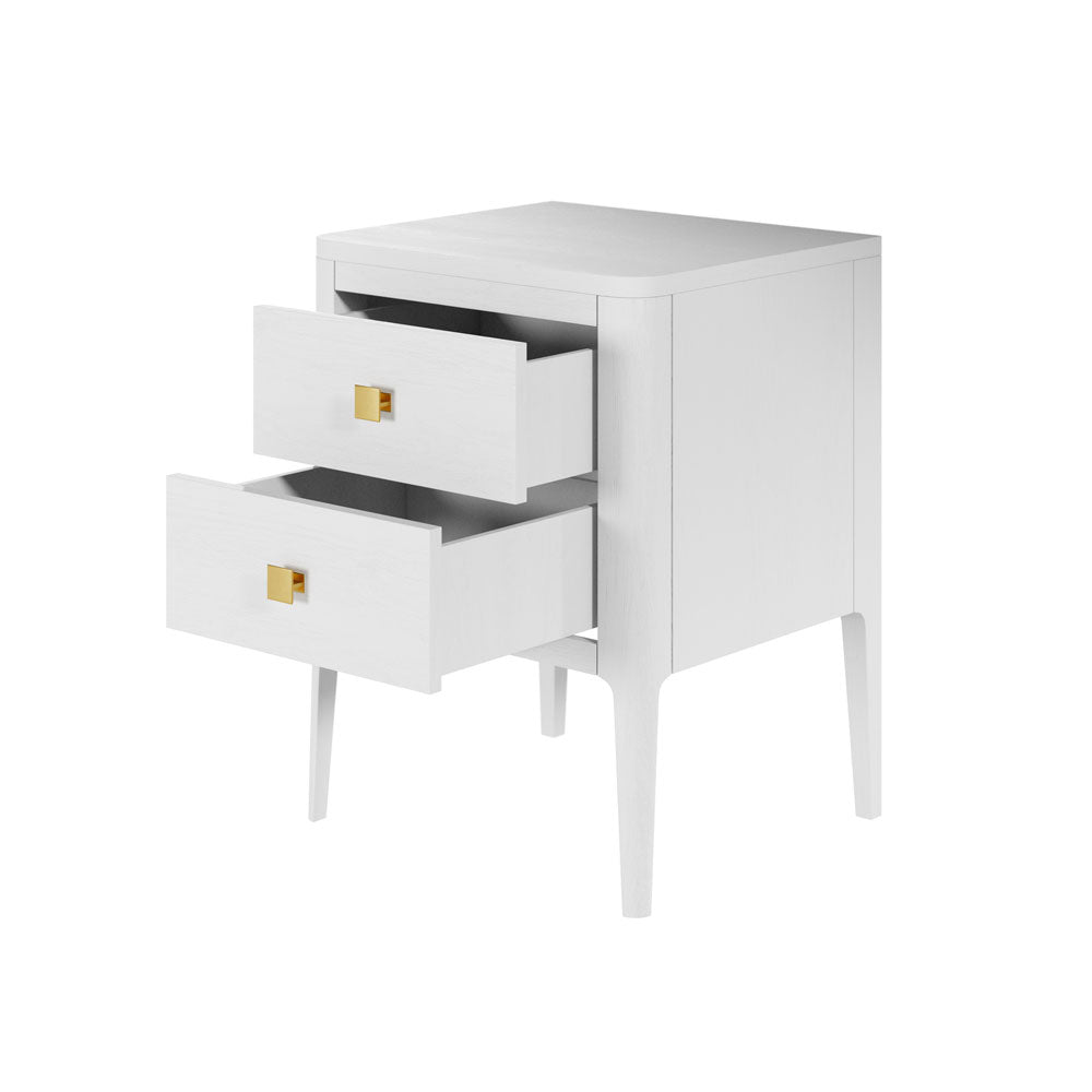 D.I Designs Abberley 2 Drawers Bedside - White Nicholas John Interiors