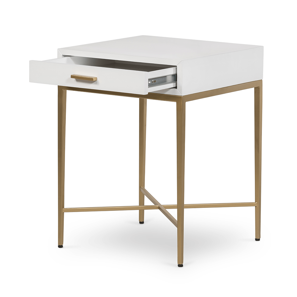 D.I Designs Berkeley End Table - White Nicholas John Interiors