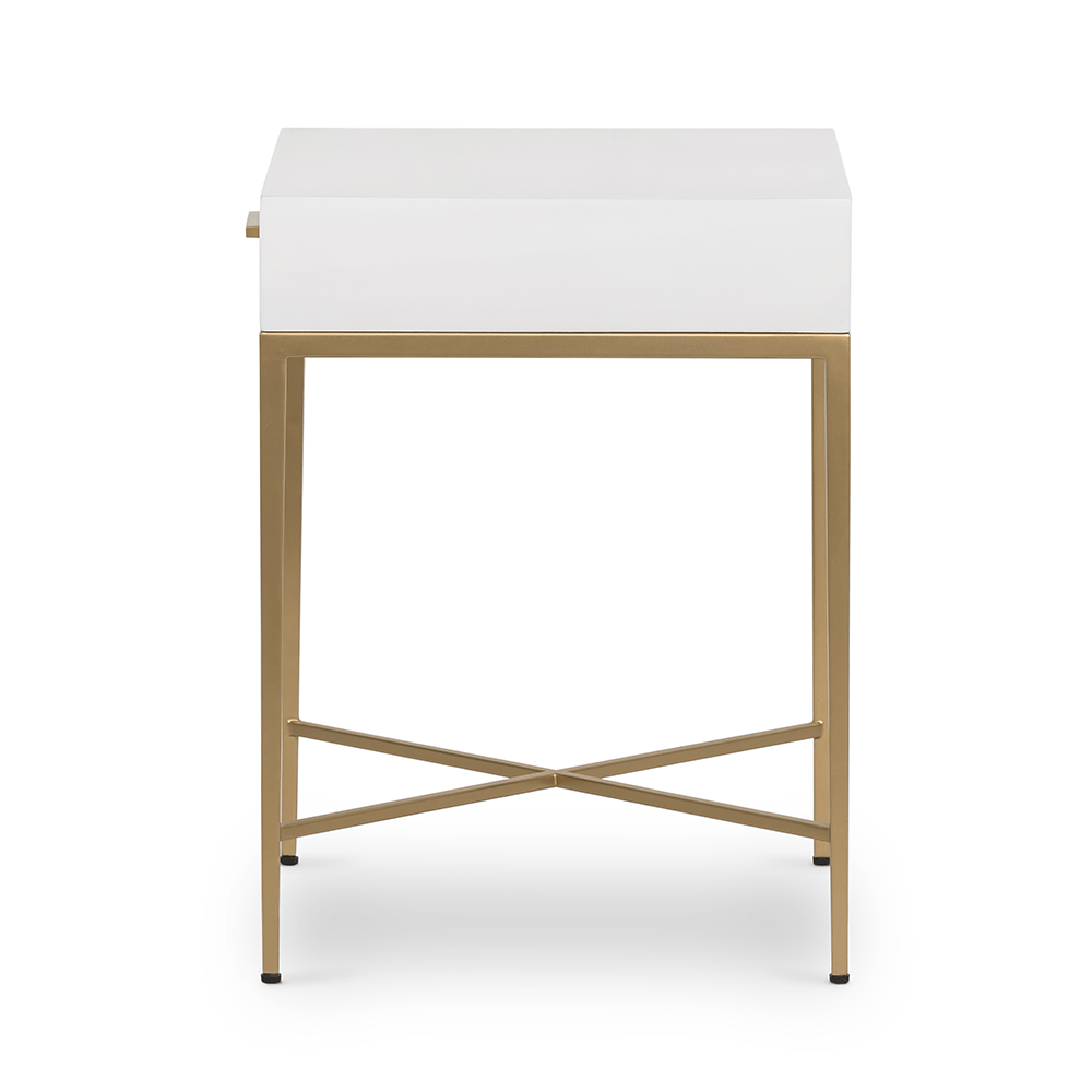 D.I Designs Berkeley End Table - White Nicholas John Interiors