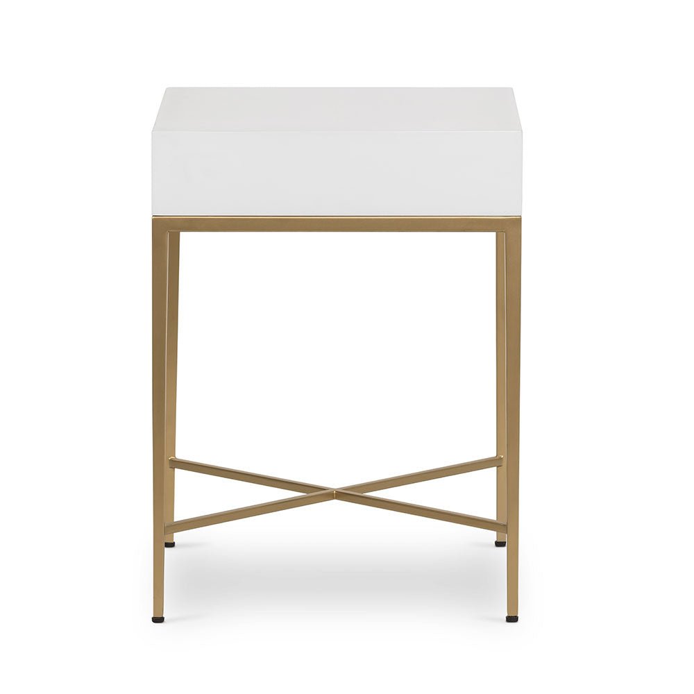 D.I Designs Berkeley End Table - White Nicholas John Interiors